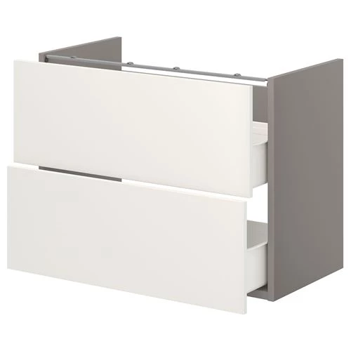 Тумба для раковины - ENHET IKEA/ ЭНХЕТ ИКЕА,  80x42x60 см, белый/серый (изображение №1)
