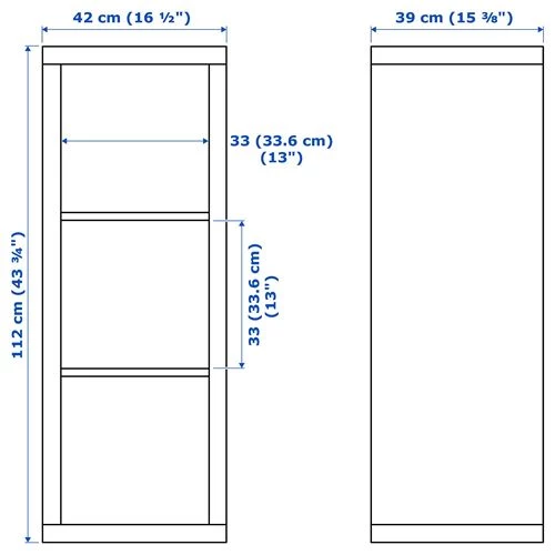 Стеллаж 3 ячейки - IKEA KALLAX, 112х42 см, белый, КАЛЛАКС ИКЕА (изображение №6)