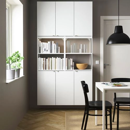 Стеллаж - IKEA ENHET, 120х30х255 см, белый/белый глянцевый, ЭНХЕТ ИКЕА (изображение №2)