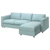 Диван угловой 2-местный - IKEA VIMLE, 271х98/241х83 см, голубой, ВИМЛЕ ИКЕА