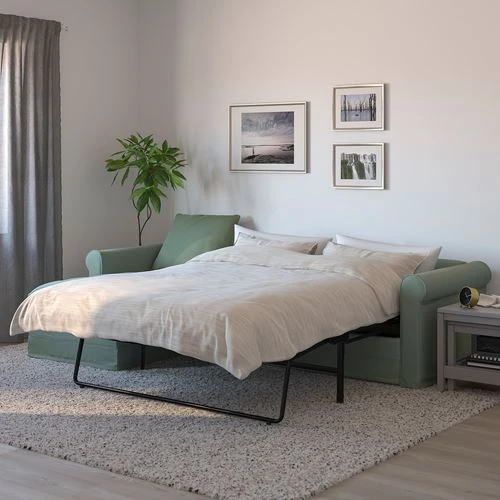 2-местный диван-кровать с козеткой - IKEA GRÖNLID/GRONLID, 68x98x277см, бирюзовый, ГРОНЛИД ИКЕА (изображение №3)