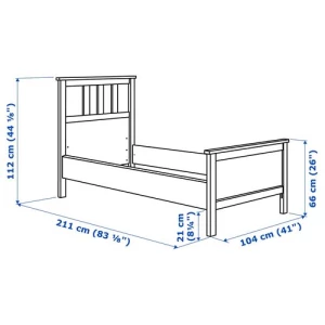 Односпальная кровать - IKEA HEMNES/LINDBÅDEN, 90x200 см, белый, Хемнэс/Линдбаден ИКЕА