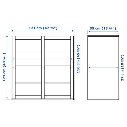 Шкаф-витрина - IKEA HAVSTA, 121x123x35 см, белый ХАВСТА ИКЕА (изображение №5)