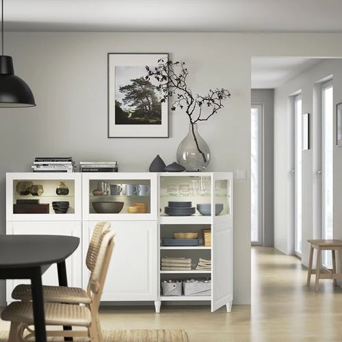 Комбинация для хранения - IKEA BESTÅ/BESTА/БЕСТА/БЕСТО ИКЕA, 180x42x112 см, белый (изображение №2)