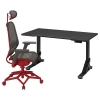 Игровой стол и стул - IKEA UPPSPEL/STYRSPEL, черный, 140х80 см, УППСПЕЛ/СТИРСПЕЛ ИКЕА