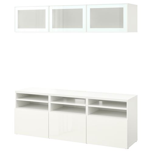 Тумба под телевизор - IKEA BESTÅ/BESTA, 180x42x192 см, белый, Бесто ИКЕА