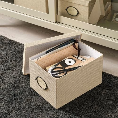 Органайзер с крышкой - IKEA KVARNVIK, 25x35x20 см, коричневый, КВАРНВИК ИКЕА (изображение №3)