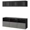 Шкаф для ТВ - IKEA BESTÅ/BESTA, 180x42x192 см, черный, Бесто ИКЕА