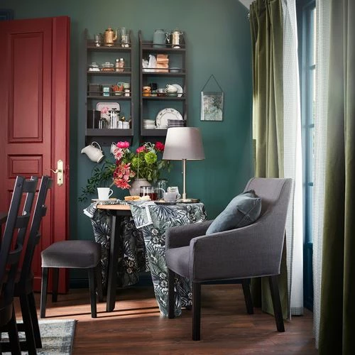 Тканевое кресло с подлокотниками - IKEA SAKARIAS/ЗАКАРИАС ИКЕА, 96х67х60 см, черный (изображение №6)