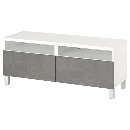Тумба под ТВ - IKEA BESTÅ/BESTA, 120x42x48 см, серый, Бесто ИКЕА (изображение №1)