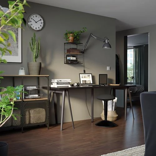 Письменный стол - IKEA LAGKAPTEN/NÄRSPEL/NARSPEL, 200х60 см, черно-коричневый/темно-серый, ЛАГКАПТЕН/НЭРСПЕЛЬ ИКЕА (изображение №5)
