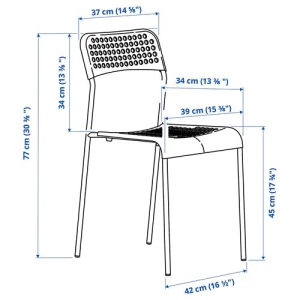 Стол и 4 стула - IKEA MELLTORP/ADDE, 125х75 см, белый/черный, МЕЛЬТОРП/АДДЕ ИКЕА