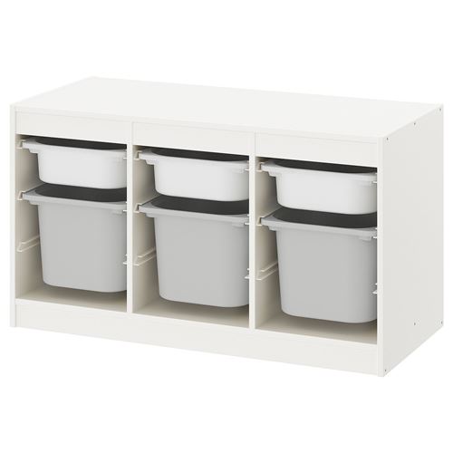 Стеллаж - IKEA TROFAST, 99х44х56 см, белый/серый, ТРУФАСТ ИКЕА