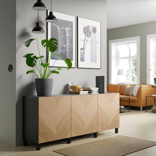 Комбинация для хранения - IKEA BESTÅ/BESTA/ БЕСТА/БЕСТО ИКЕА, 180x42x74 см, коричневый (изображение №3)