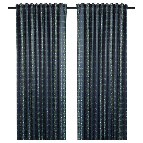 Штора, 2 шт. - IKEA SKOGSSVINGEL, 300х145 см, темно-синий, СКОГССВИНГЕЛЬ ИКЕА (изображение №1)