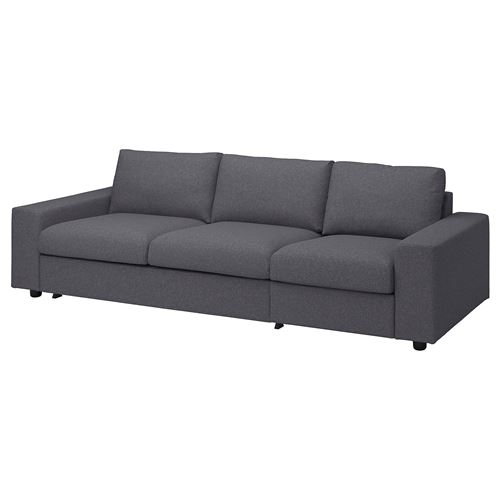 Диван-кровать 3-местный - IKEA VIMLE, 275х98/241х83 см, серый, ВИМЛЕ ИКЕА