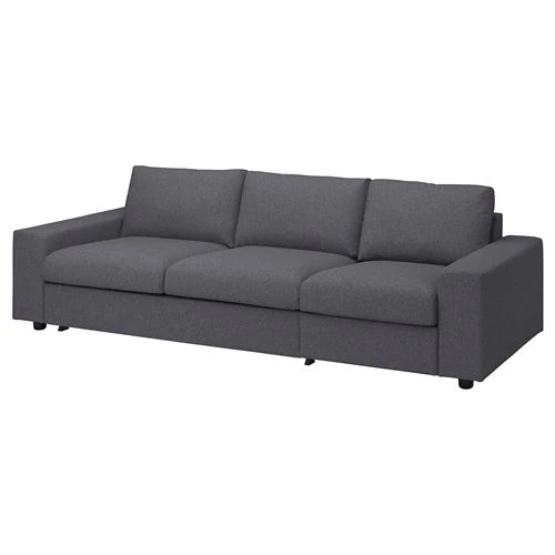 Диван-кровать 3-местный - IKEA VIMLE, 275х98/241х83 см, серый, ВИМЛЕ ИКЕА (изображение №1)