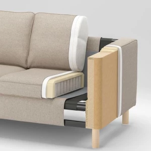 2-местный диван - IKEA PÄRUP/PARUP, 60x22x128см, черный, ПАРУП ИКЕА
