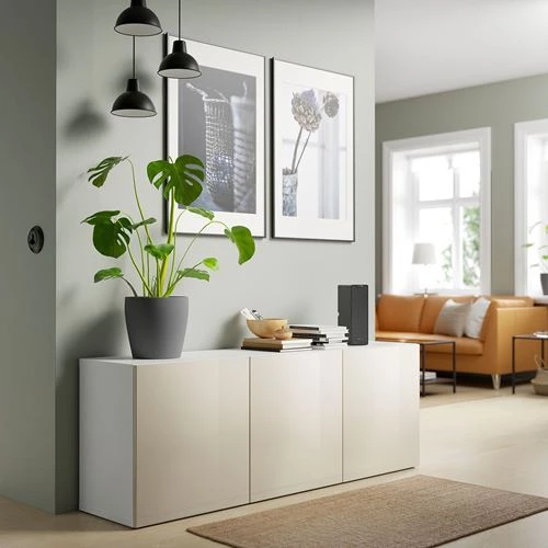 Комбинация для хранения - IKEA BESTÅ/BESTA/БЕСТА/БЕСТО ИКЕА, 180x42x65 см, серый, (изображение №3)