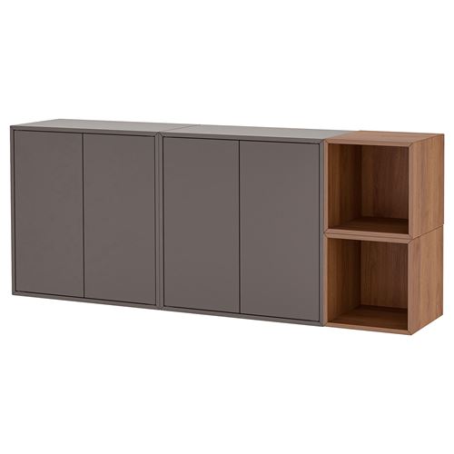 Настенная откидная консоль - EKET IKEA/ЭКЕТ ИКЕА, 175x35x70 серый/коричневый