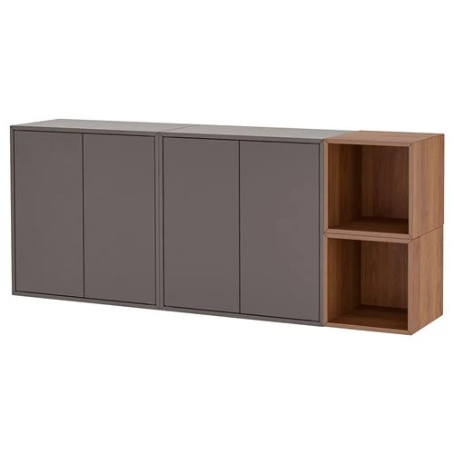 Настенная откидная консоль - EKET IKEA/ЭКЕТ ИКЕА, 175x35x70 серый/коричневый (изображение №1)