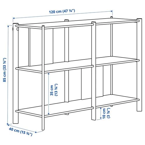 Стеллаж - IKEA JÄTTESTA/JATTESTA, 240х40х85 см, черный, ЙЕТТЕСТА ИКЕА (изображение №4)