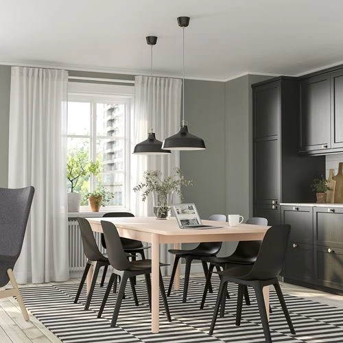Обеденный набор - RÖNNINGE /RÖNNINGE/ ODGER IKEA/  РЁННИНГЕ/ ОДГЕР ИКЕА,  90х75 см, под беленый дуб/черный (изображение №3)