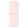 Шкаф детский - IKEA PLATSA/SMÅSTAD/SMASTAD, 60x40x180 см, белый/розовый, ИКЕА