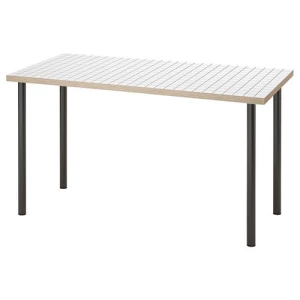 Письменный стол - IKEA LAGKAPTEN/ADILS, 140х60 см, белый антрацит/темно-серый, ЛАГКАПТЕН/АДИЛЬС ИКЕА