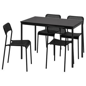 Стол и 4 стула - IKEA SANDSBERG/ADDE, 110х67 см, черный, САНДСБЕРГ/АДДЕ ИКЕА