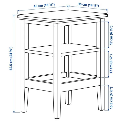 Приставной столик - IKEA IDANÄS/IDANAS, белый, 46х36х63 см, ИДАНЭС ИКЕА (изображение №4)