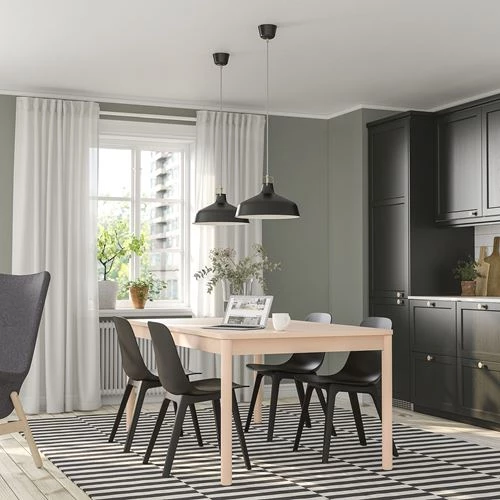 Обеденный набор - RÖNNINGE /RÖNNINGE/ ODGER IKEA/  РЁННИНГЕ/ ОДГЕР ИКЕА,  90х75 см, под беленый дуб/черный (изображение №2)