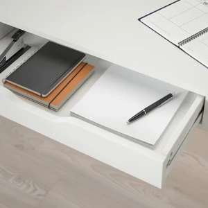 Консольный стол IKEA EKBY ALEX/RAMSHULT/ЭКБИ АЛЕКС/РАМСХУЛТ ИКЕА, 29х20х119 см, белый/черный