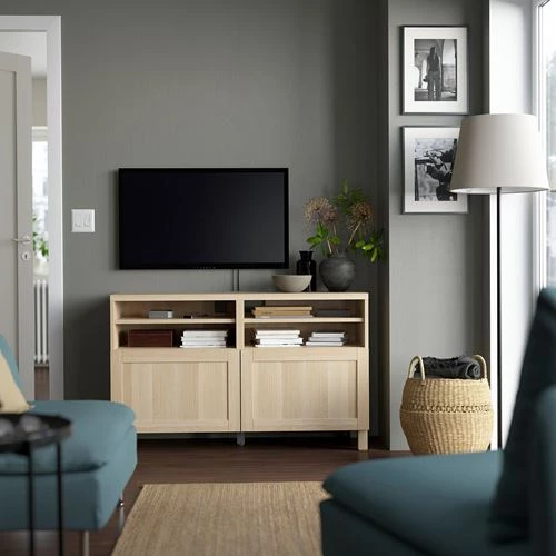 Тумба под ТВ - IKEA BESTÅ/BESTA, 120x42x74 см, коричневый, Бесто ИКЕА (изображение №2)