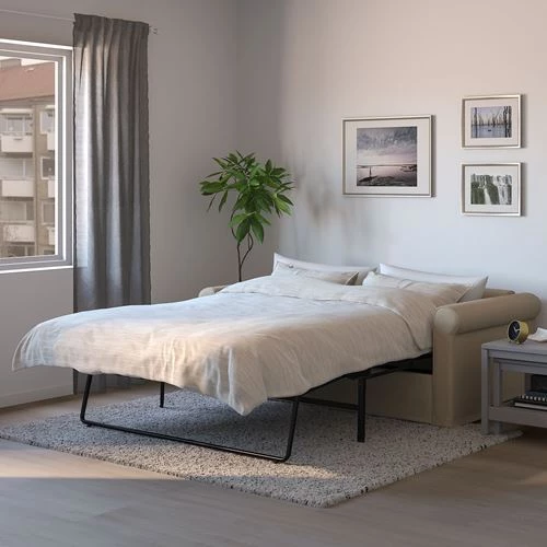 2-местный диван-кровать - IKEA GRÖNLID/GRONLID, 98x196см, бежевый, ГРОНЛИД ИКЕА (изображение №5)