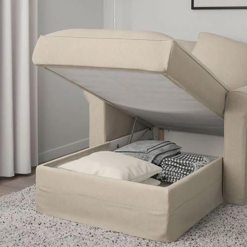 Кресло-кровать - IKEA GRÖNLID/GRONLID/ГРЕНЛИД/ГРЁНЛИД ИКЕА, 49х117х164 см, бежевый (изображение №4)