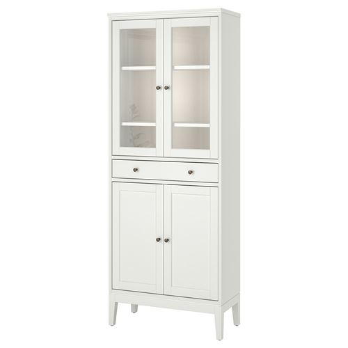 Шкаф со стеклянными дверцами - IDANÄS IKEA/ ИДАНАС ИКЕА, 81x39x211 см, белый