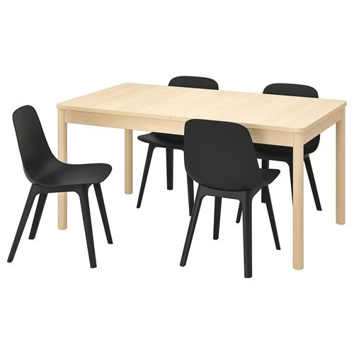 Обеденный набор - RÖNNINGE /RÖNNINGE/ ODGER IKEA/  РЁННИНГЕ/ ОДГЕР ИКЕА,  90х75 см, под беленый дуб/черный