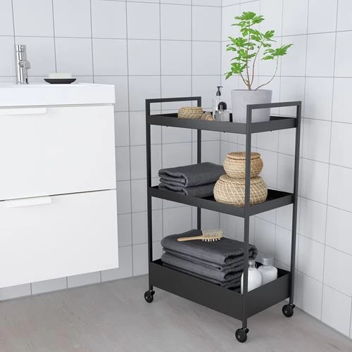 Тележка - IKEA NISSAFORS, черный, 50-5x30x83 см, НИССАФОРС ИКЕА (изображение №3)