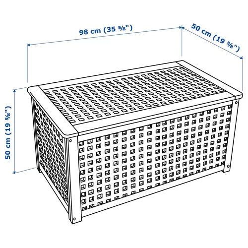 Стол садовый - IKEA HOL, 98x50 см, коричневый, ИКЕА (изображение №6)