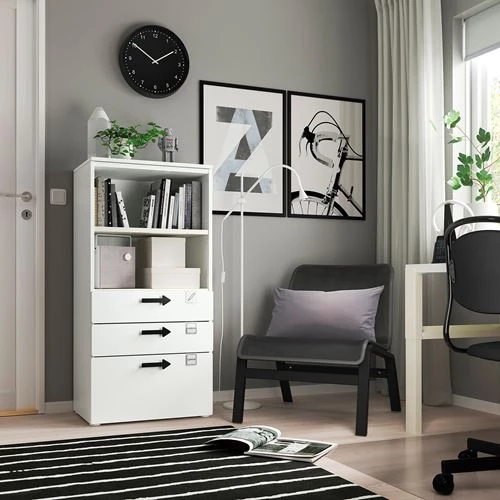 Комод детский - IKEA PLATSA/SMÅSTAD/SMASTAD, 60x42x123 см, белый, ИКЕА (изображение №4)