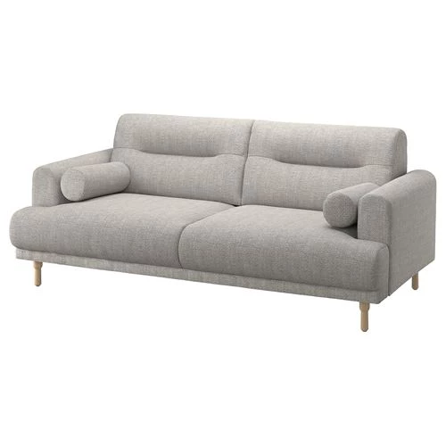 2-местный диван - IKEA LÅNGARYD/LANGARYD, 90x198см, серый/светло-серый, ЛОНГАРИД ИКЕА (изображение №1)