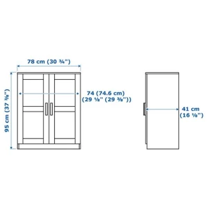 Шкаф с 2 дверями - IKEA BRIMNES, 78х95 см, черный, БРИМНЕС ИКЕА