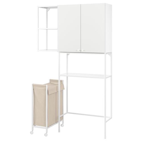 омбинация стеллажей для прачечной и ванной - ENHET IKEA/ ЭНХЕТ ИКЕА,120x32x204, белая