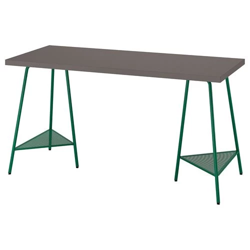 Письменный стол - IKEA LAGKAPTEN/TILLSLAG, 140х60 см, темно-серый/зеленый, ЛАГКАПТЕН/ТИЛЛЬСЛАГ ИКЕА (изображение №1)