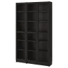 Книжный шкаф с дверцей - BILLY/OXBERG IKEA/ БИЛЛИ/ОКСБЕРГ ИКЕА, 30х120х202 см, чёрный