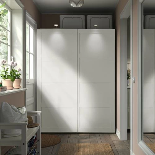 Шкаф-купе - IKEA PAX/BERGSBO/ПАКС/БЕРГСБУ ИКЕА, 150x66x201 см, белый (изображение №3)