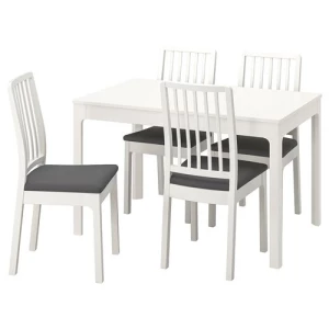 Стол и 4 стула - IKEA EKEDALEN, 120/180 см, белый/темно-серый, ЭКЕДАЛЕН ИКЕА