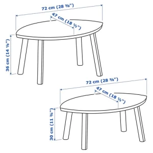 Комплект столов, 2 шт - IKEA STOCKHOLM/ИКЕА СТОКГОЛЬМ, шпон грецкого ореха