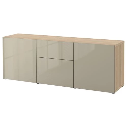 Комбинация для хранения - IKEA BESTÅ/BESTA/БЕСТА/БЕСТО ИКЕА, 180x42x65 см, серый (изображение №1)